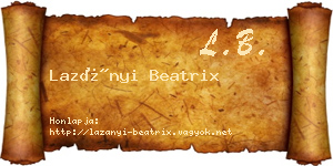 Lazányi Beatrix névjegykártya