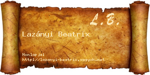 Lazányi Beatrix névjegykártya