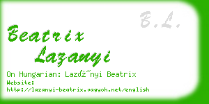 beatrix lazanyi business card